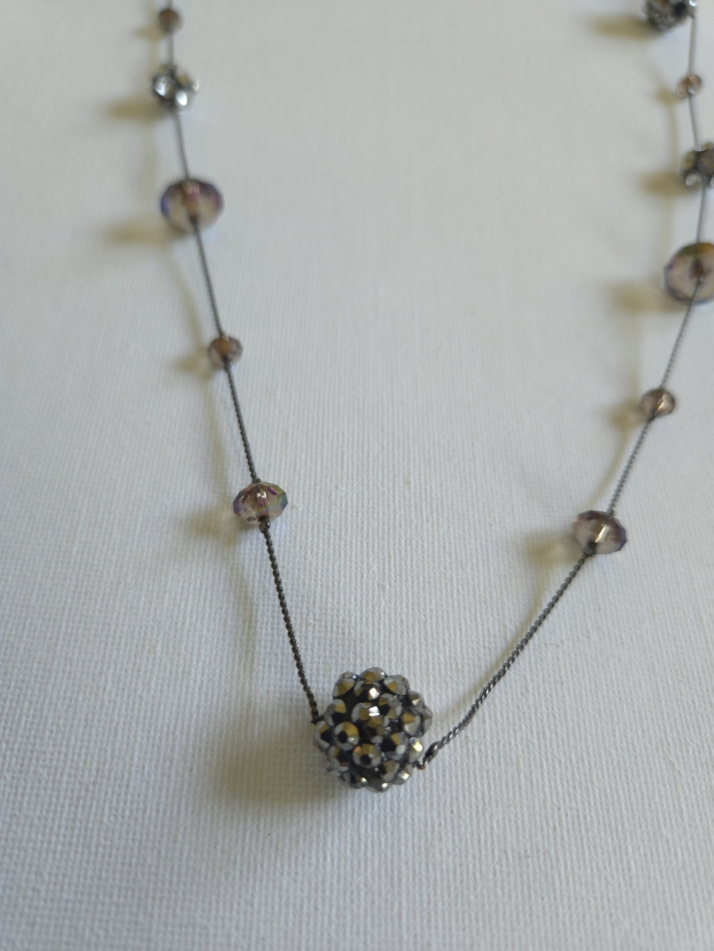 Iridescent Aurora Borealis Crystal Disco Ball Statement Necklace - Picture 2 of 7